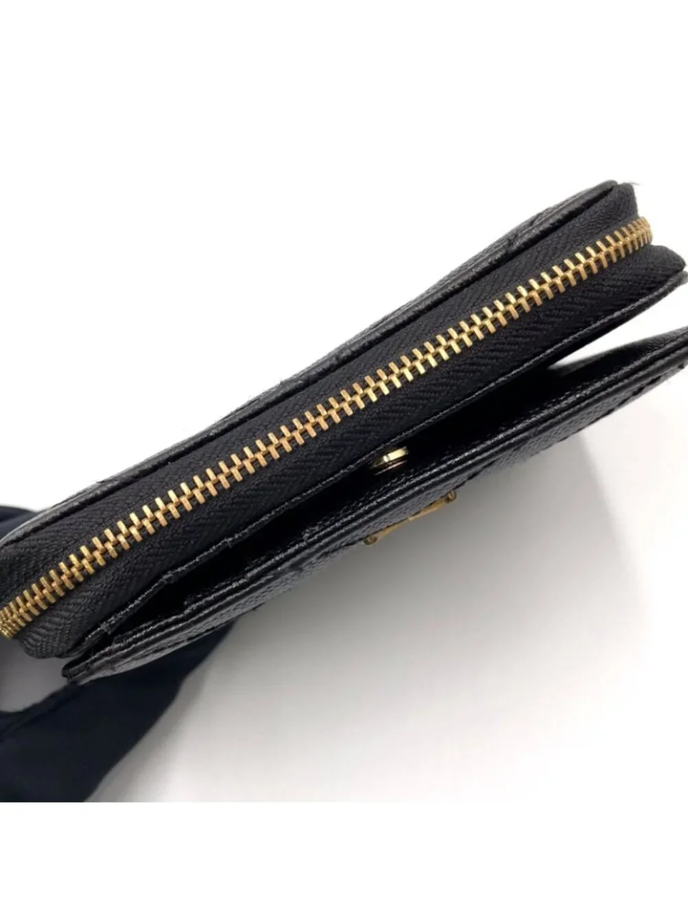 Saint Laurent Paris Monogram Compact Zip Around Leather Black Wallet Gold - Picture 15 of 15